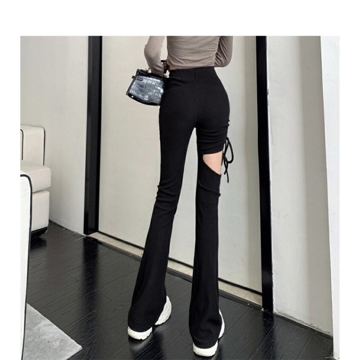 Quần thun tăm rút xẻ đùi