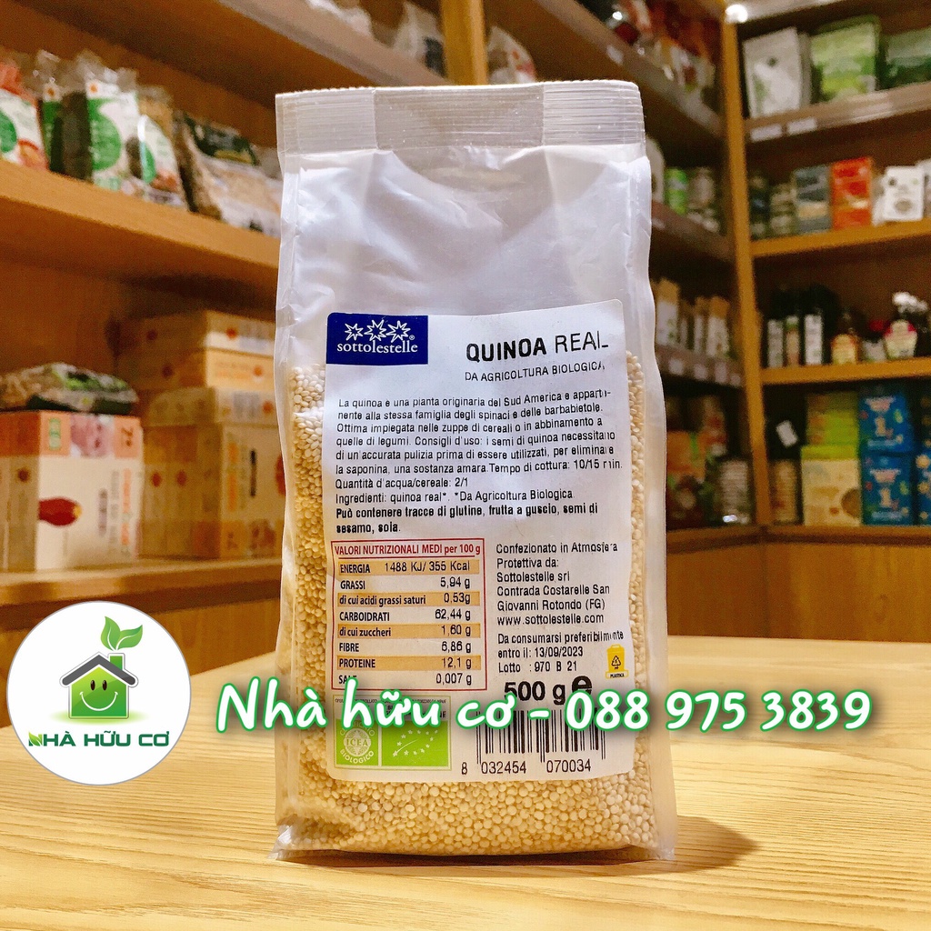 Hạt Diêm Mạch Quinoa Trắng Hữu Cơ 500g Sottolestelle - Organic Quinoa Real - Date: 21/1/2023