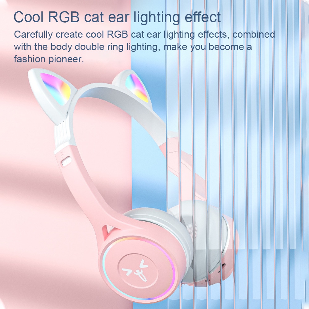Tai Nghe Không Dây Tai Mèo Dễ Thương Có Mic Mũ Bảo Hiểm Âm Trầm Âm Thanh Nổi Đèn Phát Sáng Quà Tặng Bluetooth Cho Game Thủ Tai Nghe Chơi Game Trẻ Em Bé Gái Điện Thoại Pc Tương Lai