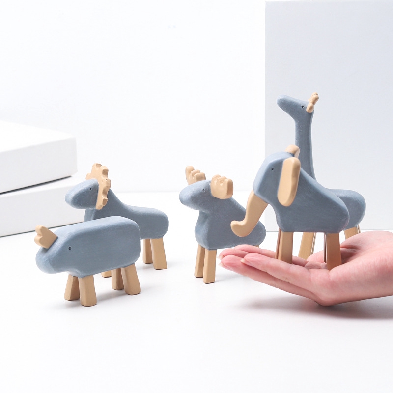 Phụ kiện động vật hoạt hình bằng nhựa resin đáng yêu trang trí phong cách Nordic