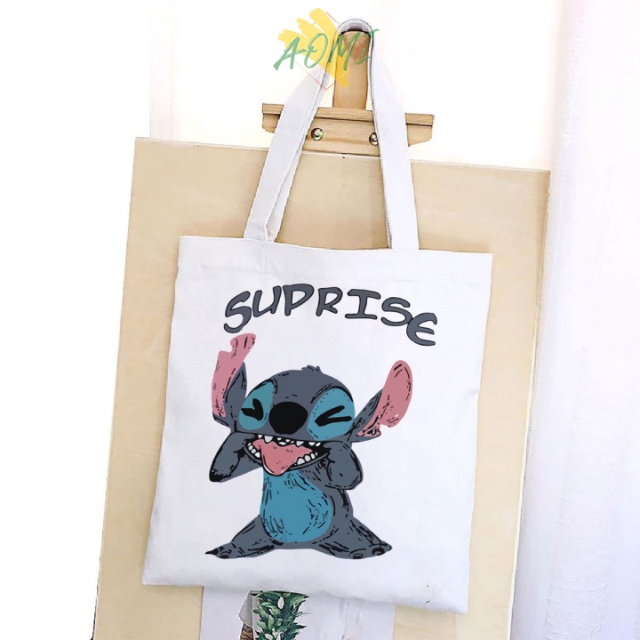 [Nhiều mẫu Đẹp] TÚI VẢI HOẠT HÌNH ĐEO VAI TOTE CANVAS BAG CÓ KHÓA KÉO SIZE LỚN 33x38cm PHONG CÁCH CÁ TÍNH HOT TREND AOMI