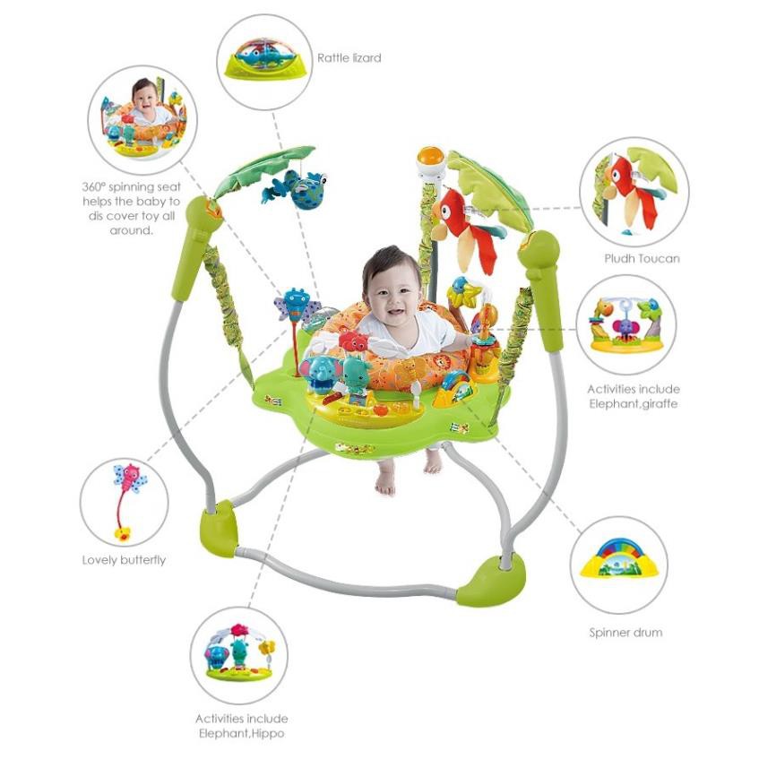 Jumperoo - Ghế nhún nhảy tập đứng dành cho trẻ em có đèn, nhạc và thanh đồ chơi Konig-Kids - 63569