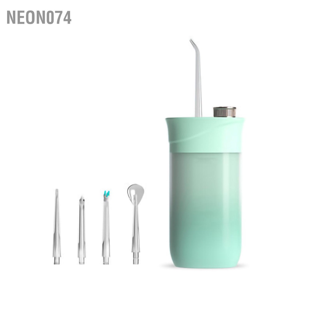 MÁY TĂM NƯỚC CẦM TAY, MÁY XỈA RĂNG CÓ THỂ GẤP GỌN CAO CẤP - VỆ SINH BẢO VỆ RĂNG MIỆNG SẠCH SẼ AN TOÀN - 3 bánh Xoay 360 độ Bình nước 200ml Neon074