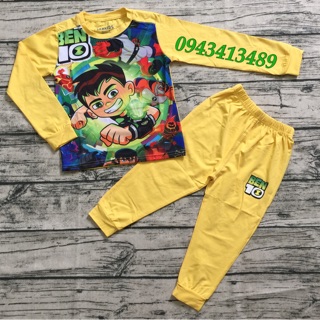 Bộ Ben ten dài tay cho bé ( Màu vàng)