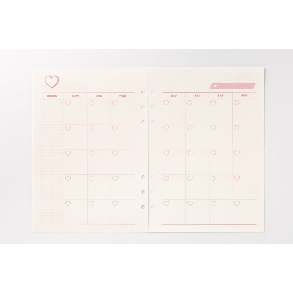 Sổ Planner ARTBOX Hàn Quốc Lập Kế Hoạch Hàng Ngày Hình Trái Tim Xinh Xắn