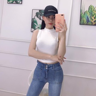 Áo Croptop Body Cổ Lọ Trắng Đen MS:Z05