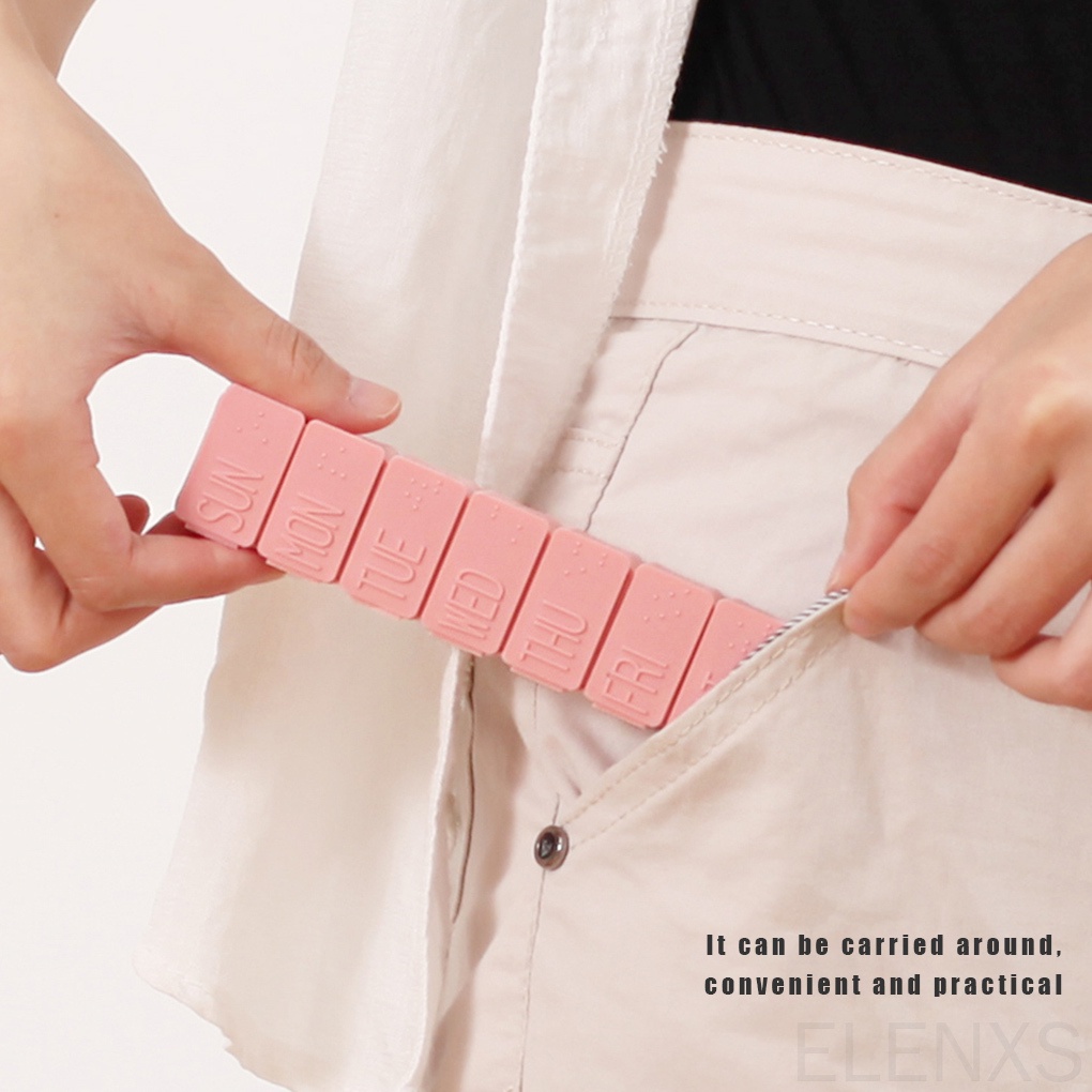 Set 2 hộp đựng thuốc 7 ngăn bằng nhựa tiện dụng