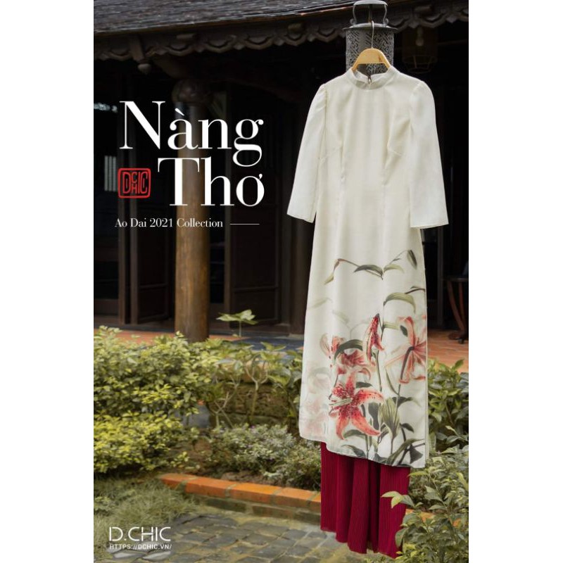 áo dài DCHIC in hoa ly