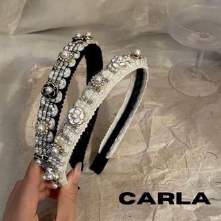 Bờm tóc carla đính ngọc trai phong cách hàn quốc thanh lịch băng đô gắn ngọc trai
