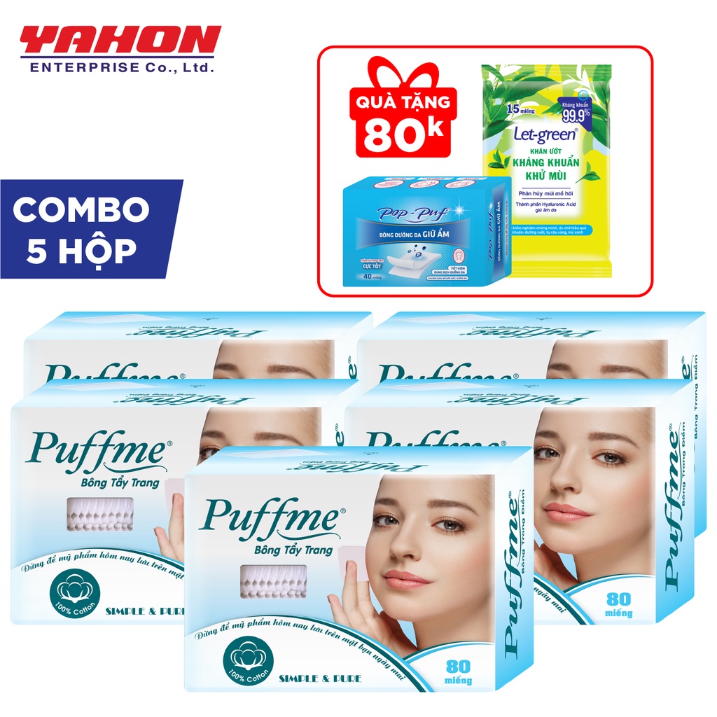 BÔNG TẨY TRANG ÉP CẠNH BIÊN PUFFME 80 MIẾNG