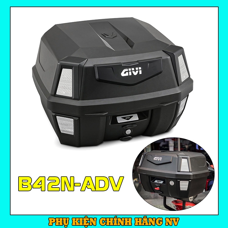 Thùng sau Givi B42N-ADV hệ thống khóa Monolock cao cấp dung tích 42 lít kèm đế gắn thùng Givi MP70N chính hãng
