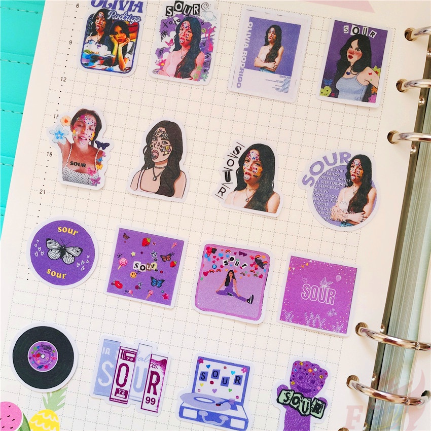 ★★★ Olivia Rodrigo Q-1 Sour Drivers License Mini Diary Manual Stickers ★★★ 40Pcs/Set DIY Fashion Scrapbooks Album Decor Decals Stickers
