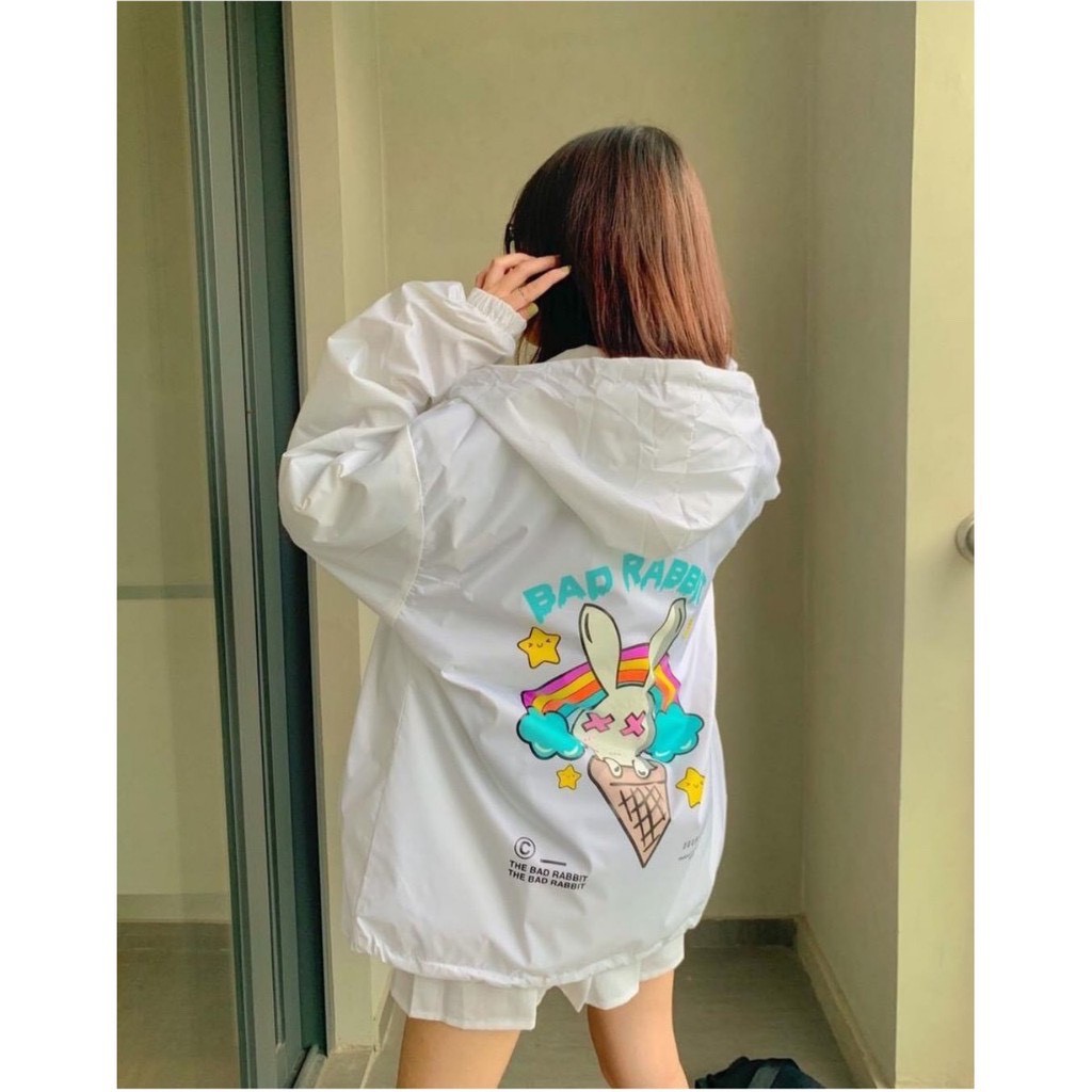 Áo khoác dù BAD RABBIT nam nữ form rộng Unisex 2 lớp Chống Nắng Siêu Hot ulzzang Jacket Bomber Guvia