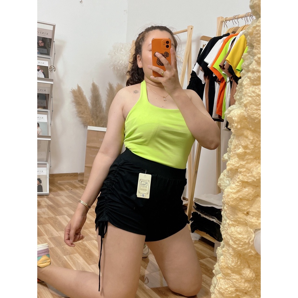 Quần rút dây 2 bên bigsize chất vải umi hàn co dãn tôn vòng 3 cực đẹp siêu tôn dáng,quần đùi rút 2 bên mã qr