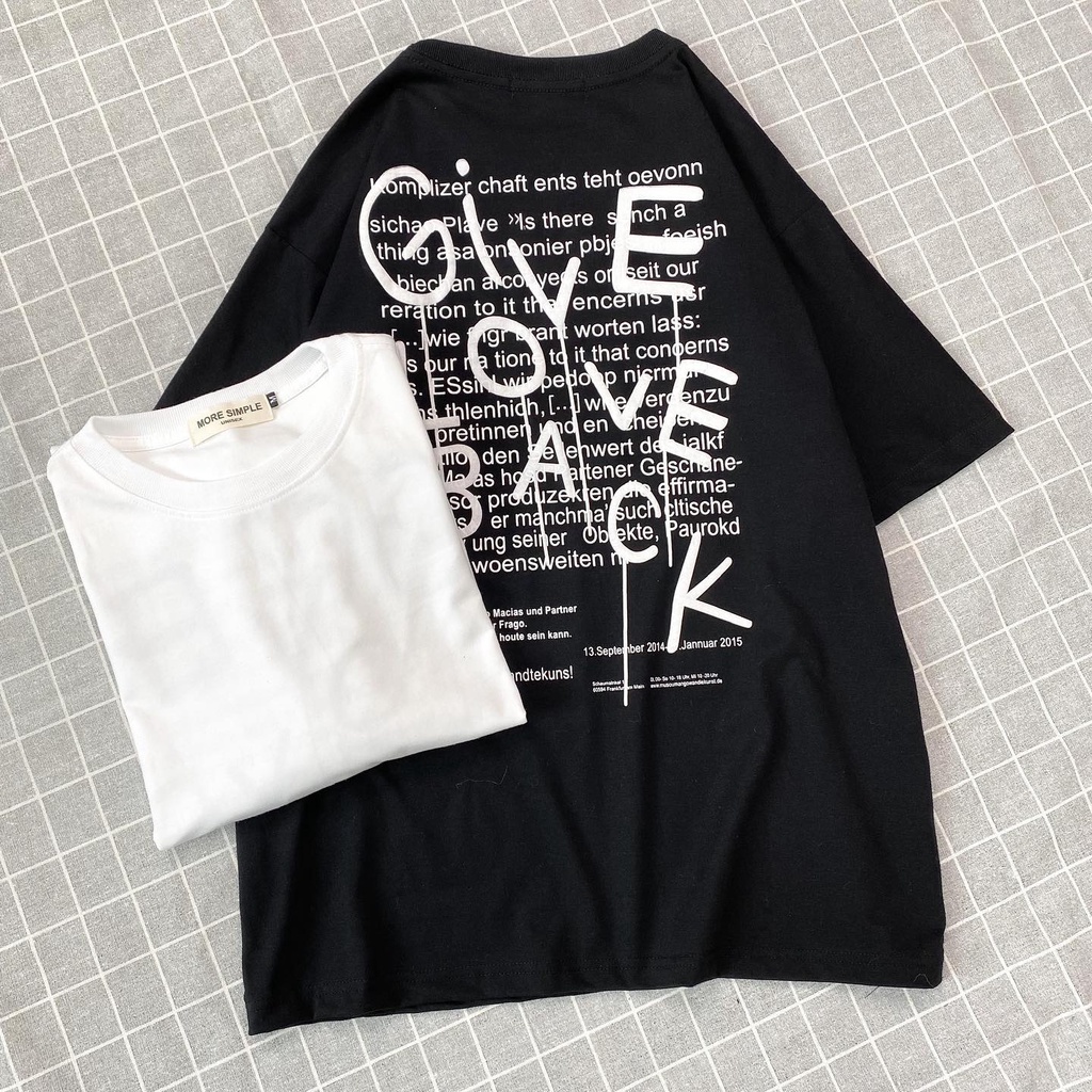 Áo phông Give Love Back Nam Nữ Unisex vải thun tici - áo thun cổ tròn form rộng co giãn, không nhăn GIDI