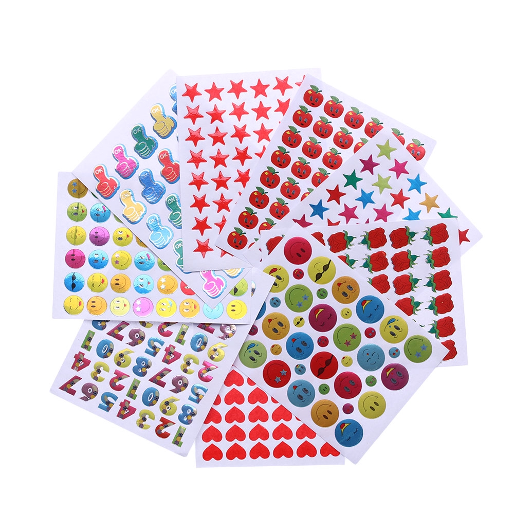 Set 10 Tấm Nhãn Dán Hình Mặt Cười Cho Bé