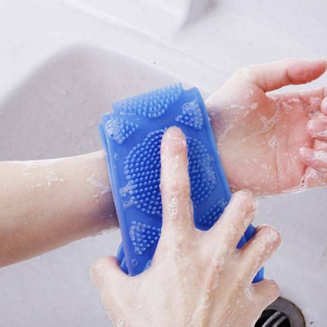 Dây Tắm Cọ Lưng Silicon Massage Tạo Bọt Tẩy Tế Bào Chết - Giao Màu Ngẫu Nhiên