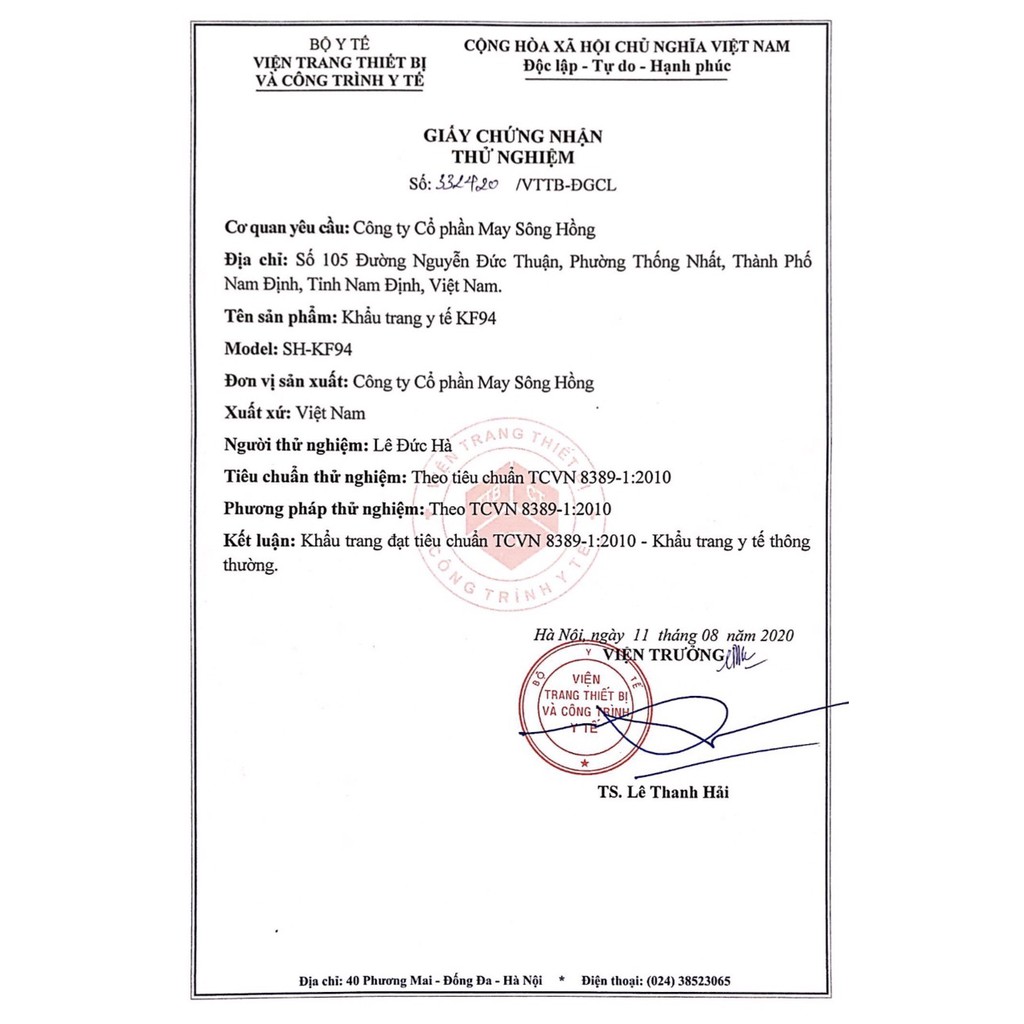 Hộp Khẩu trang y tế KF94 Sông Hồng hộp 30 chiếc