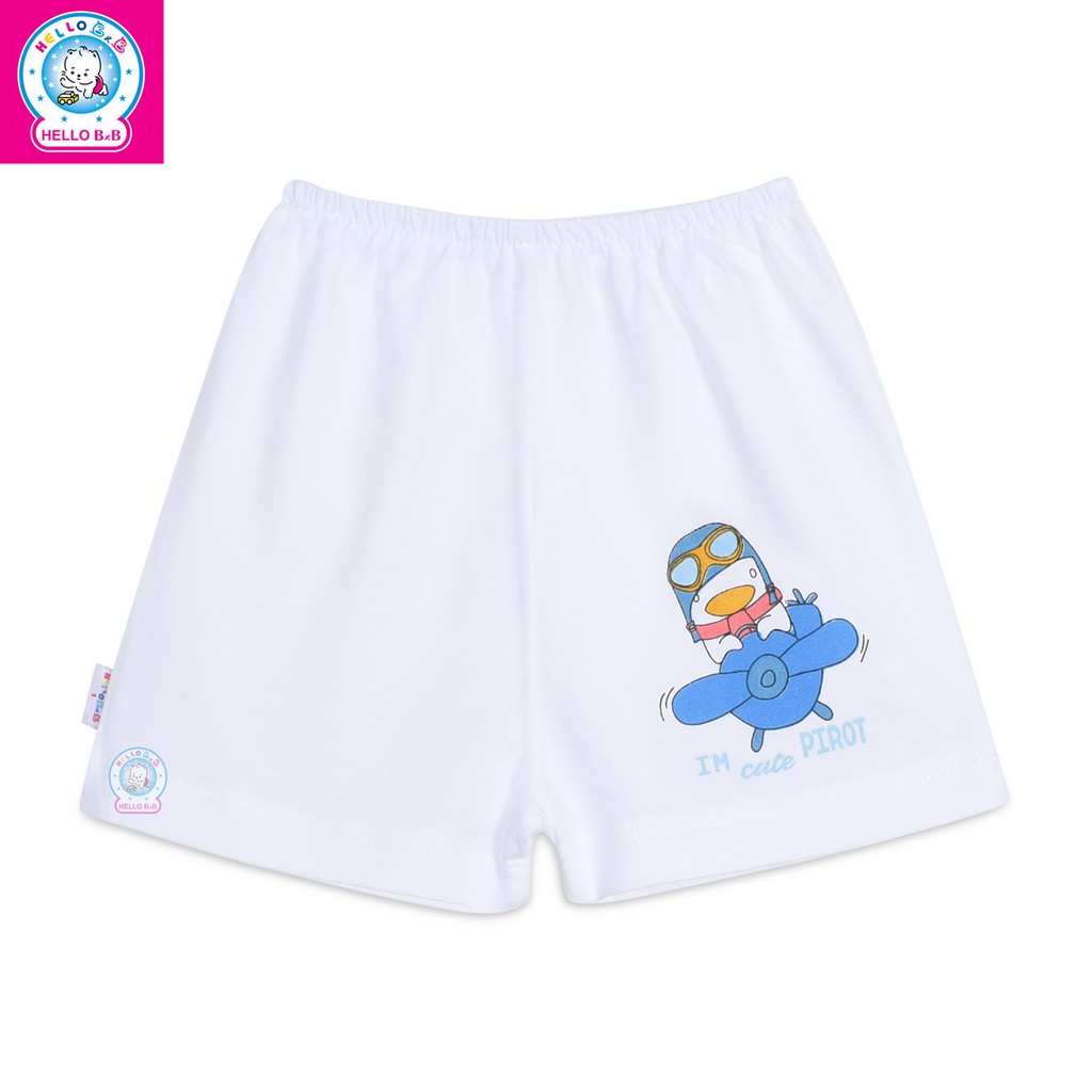 QL0128 Quần đùi cotton Hello BB - Hello B&B màu trắng