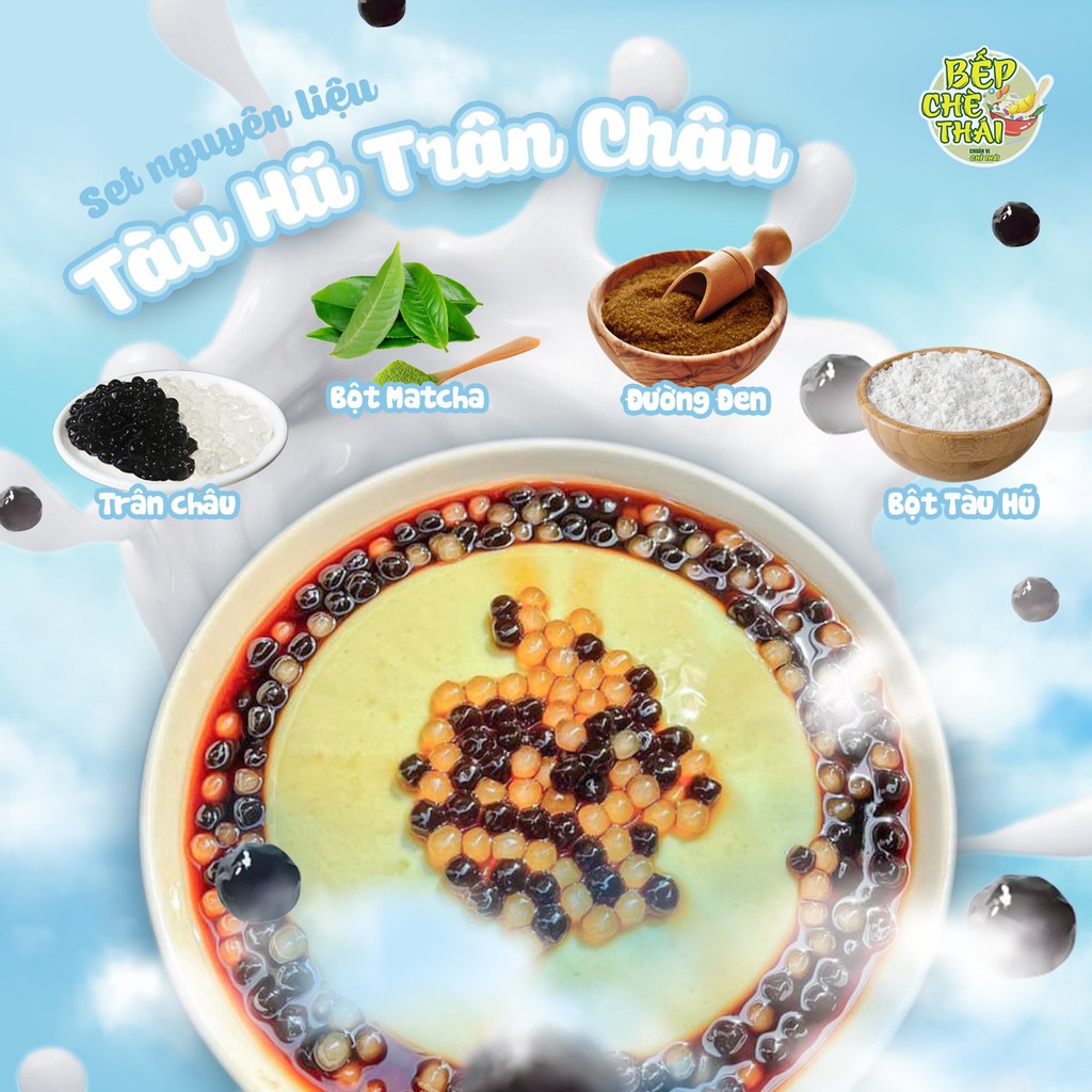 Set tàu hủ trân trân châu đường đen (Set 15 chén) - BẾP CHÈ THÁI - Tặng kèm công thức nấu