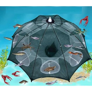 Lưới bắt cá bát quái đa năng 8 cửa (Xanh)