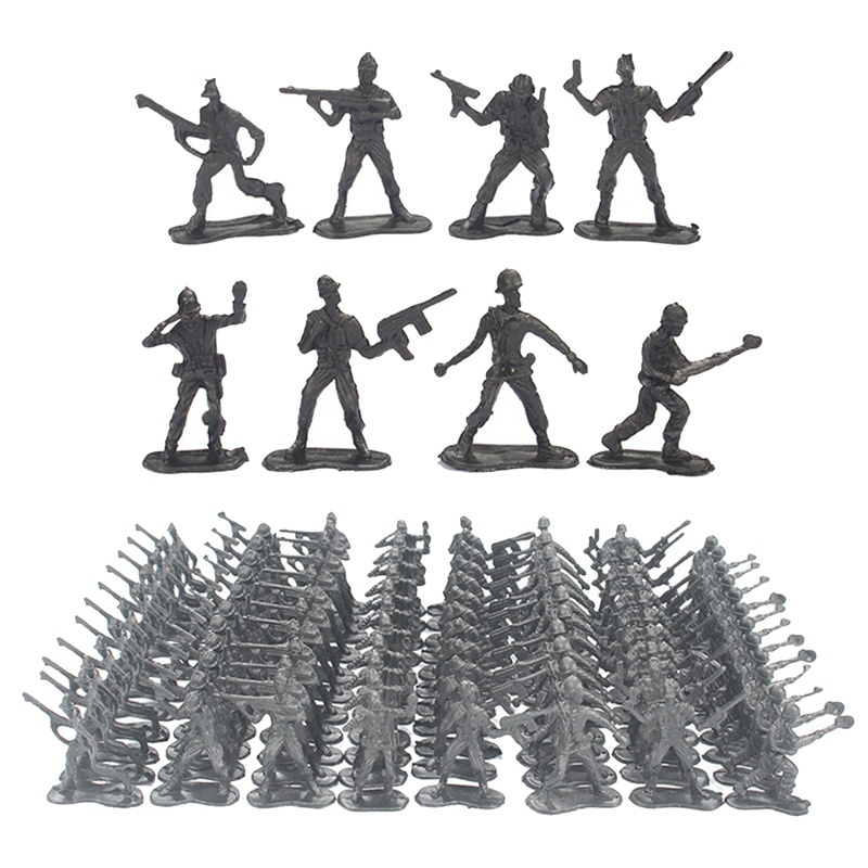 Set 100 Mô Hình Lính Quân Đội Mini 4.5Cm Bằng Nhựa Cho Bé Trai