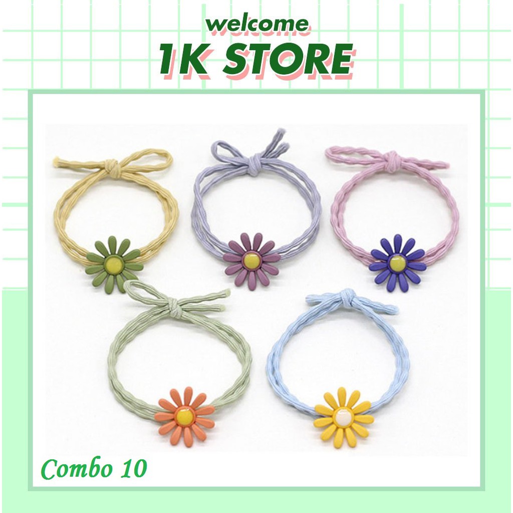 Combo 10 Dây Buộc Tóc Hoa Cúc Ulzzang Siêu Hot Trend K23