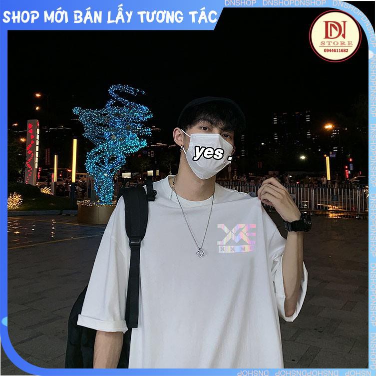 Áo thun phản quang 7 màu XX ME, tay lỡ phông nam nữ from rộng unisex ,basic chất cotton