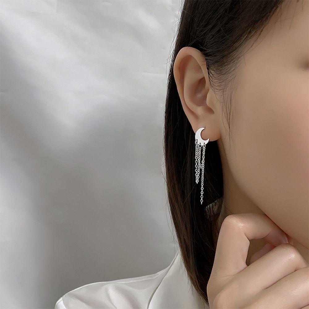 Bông Tai Tua Rua Hình Mặt Trăng Ngôi Sao Bằng Đồng VANES1 Cho Nữ