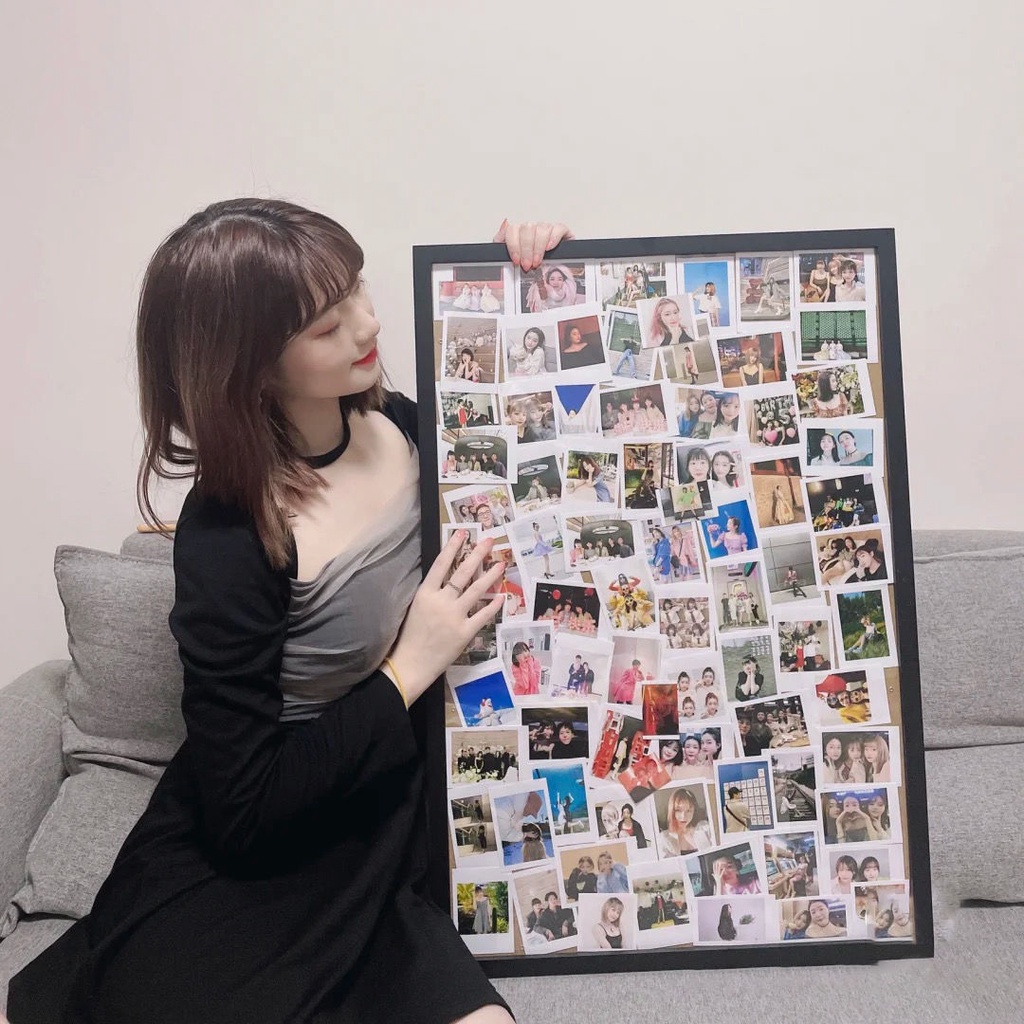 EẢnh tường polaroid khung ảnh đóng khung trong tường ảnh kỷ niệm album cặp đôi tự làm món quà bộ gỗ rắn