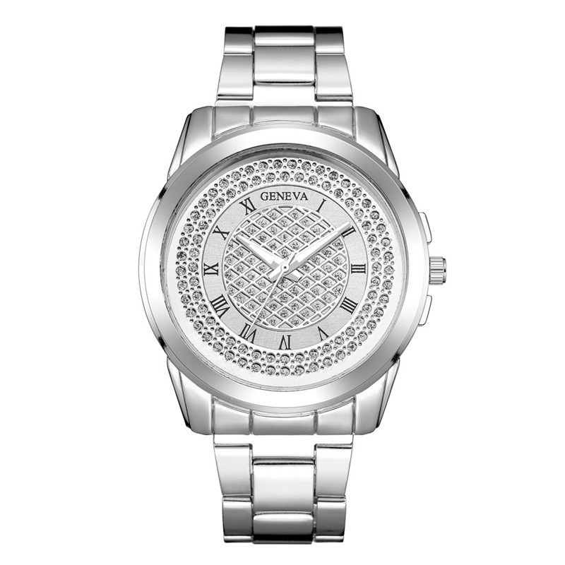 Đồng Hồ Quartz Chất Liệu Thép Không Gỉ, Nhãn Hiệu Geneva