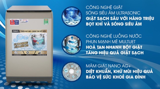 Máy giặt Aqua 9 Kg AQW-U91CT N (Miễn phí giao tại HCM-ngoài tỉnh liên hệ shop)