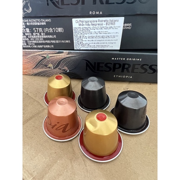 Combo 5 VIÊN cà phê viên nén Nespresso chính hãng