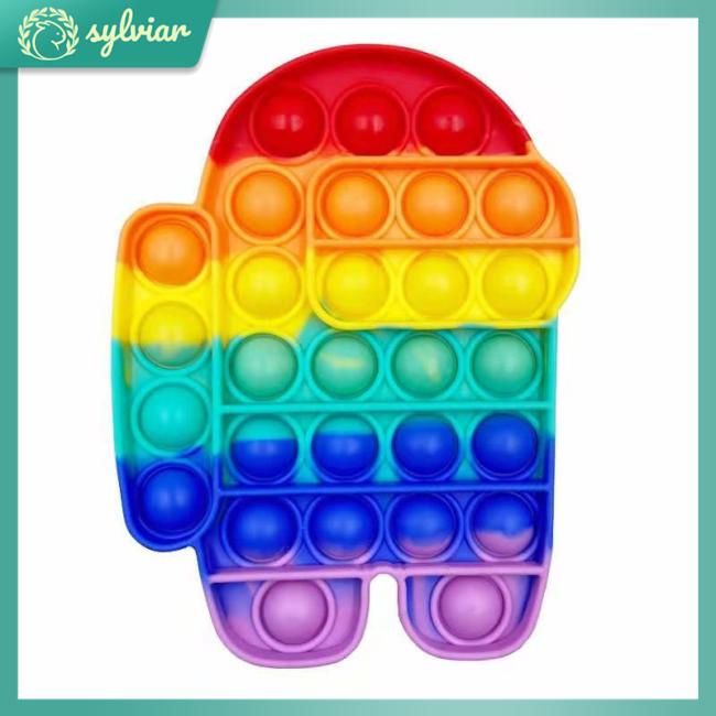 [sylviar] Pop It Bộ Đồ Chơi Con Quay Bong Bóng Mềm Mại Hình Cây Kem Nhiều Màu Sắc Làm Quà Tặng Cho Bé