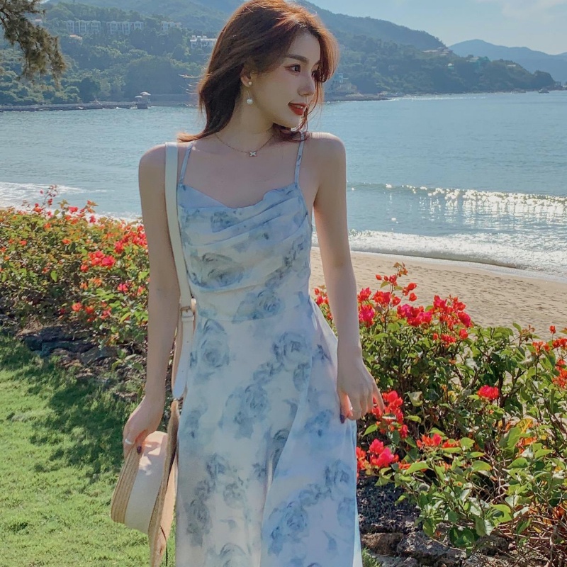 Đầm PERTY dáng dài in hoa thời trang cho nữ