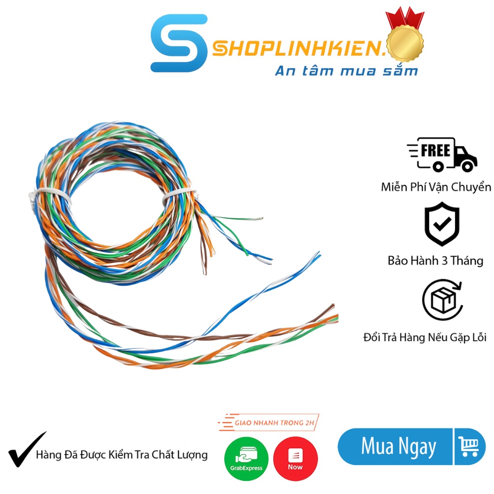 Dây điện đơn 0.2MM bộ 8 dây điện đơn nhiều mầu hàn mạch dài 1.5m - ShopLinhKienM2M