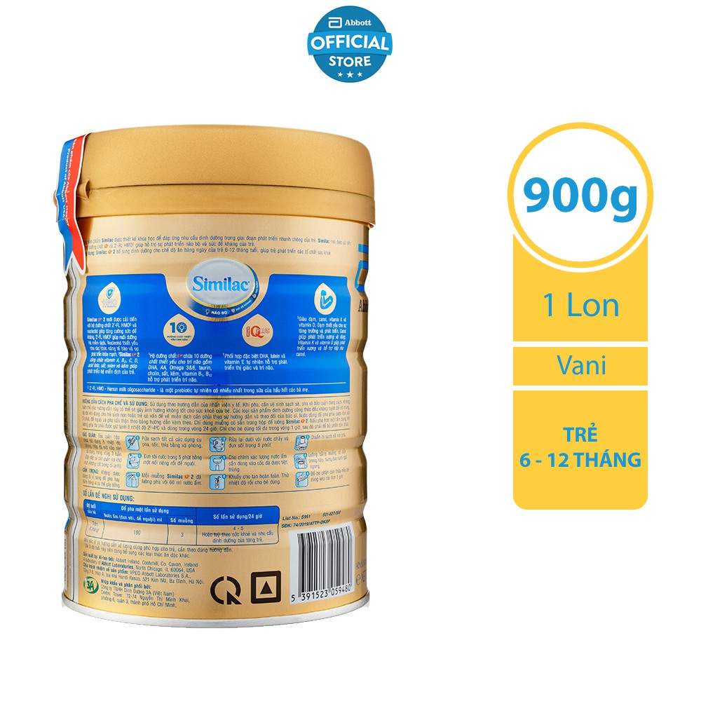  Sữa Similac Eye-Q 2 900g HMO Gold Label