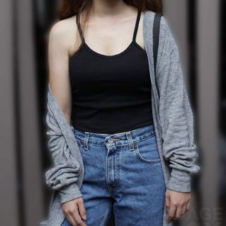 Áo Croptop 2 Dây Màu Đen
