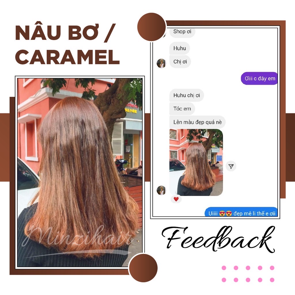 Thuốc Nhuộm Tóc Màu Nâu Caramel / Nâu Bơ | MINZIHAIR HN