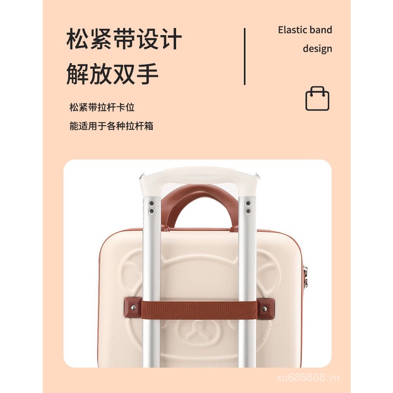 Túi đựng mỹ phẩm 14 inch nhỏ gọn hình gấu hoạt hình dễ thương có mật khẩu dùng khi đi du lịch