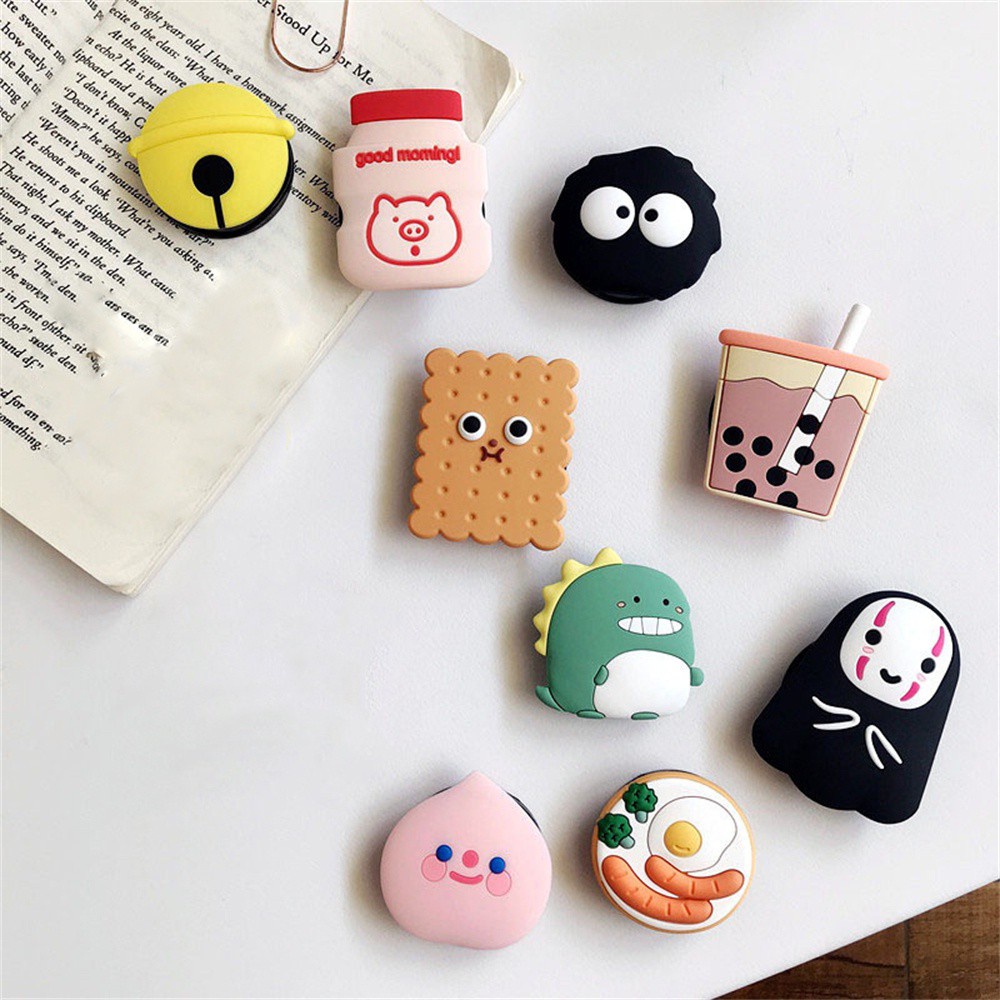 Giá đỡ điện thoại di động thiết kế họa tiết hoạt hình dễ thương linh hoạt chống rơi có thể gấp gọn tiện dụng