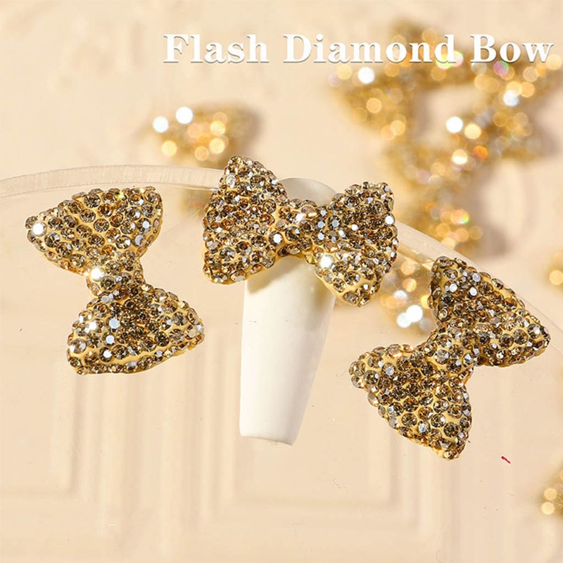 Phụ Kiện Trang Trí Móng Tay 3D Hình Nơ Bằng Hợp Kim DIY