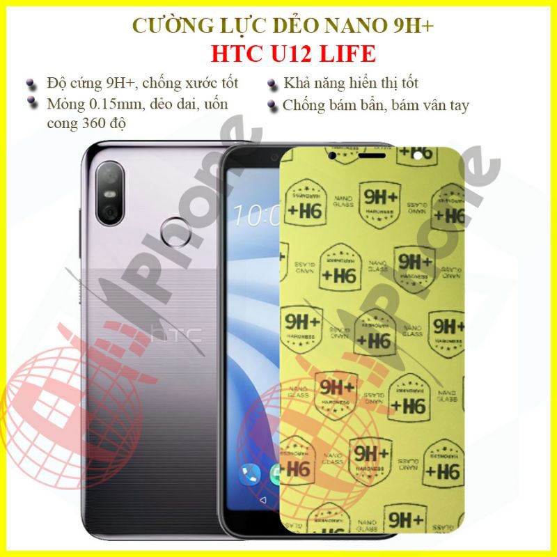 Dán cường lực dẻo nano trong suốt cho HTC U12 Life