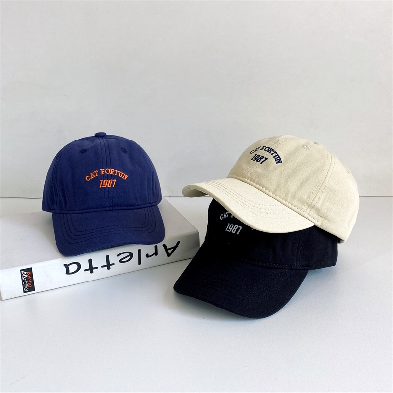 Mũ Lưỡi Trai Thêu 1987 Thiết Kế Phong Cách Retro Giản Dị Thời Trang Dành Cho Trẻ Nhỏ