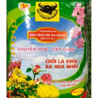 Phân bón Đầu Trâu đa năng NPK 17-12-7 chuyên hoa cây cảnh chồi lá khỏe ra hoa nhiều (hàng cao cấp)1kg