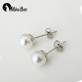 Khuyên tai nữ MIÊU BẠC chính hãng phụ kiện thời trang Ulzzang đẹp bông tai bạc Unisex, phụ kiện bông tai nữ - B500007