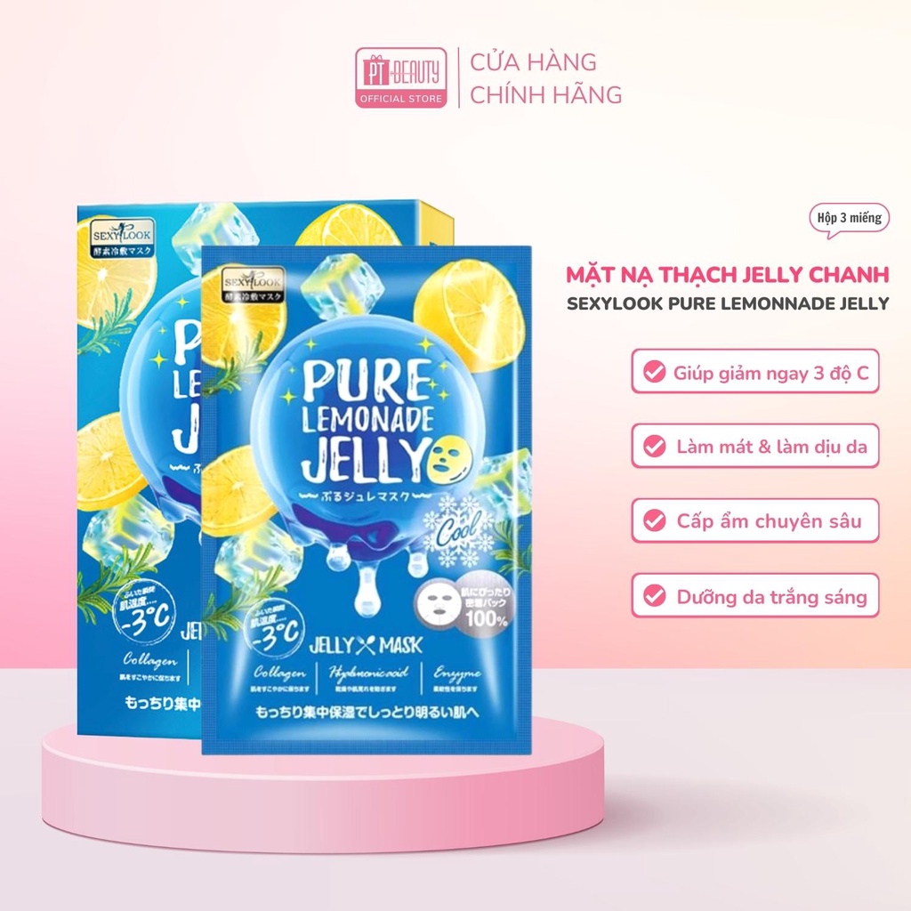 Mặt nạ Thạch Sexylook Jelly Chanh cấp ẩm hộp 3 miếng