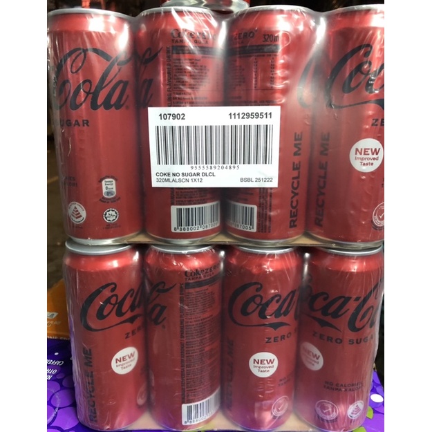 Lốc 12 lon Coca Cola Zero Sugar 330ml - Singapore