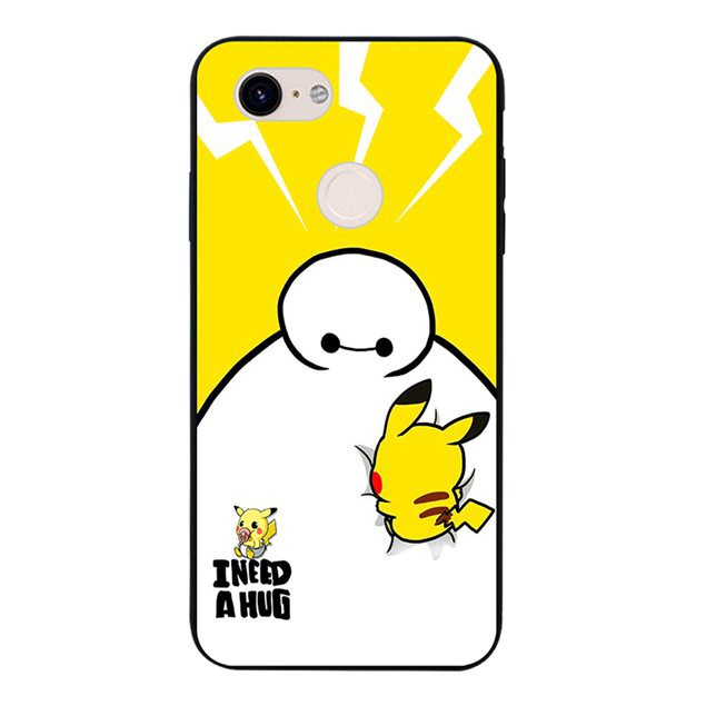 Ốp điện thoại silicon in hình Baymax/ Pikachu cho Google Pixel 3 2XL 3XL