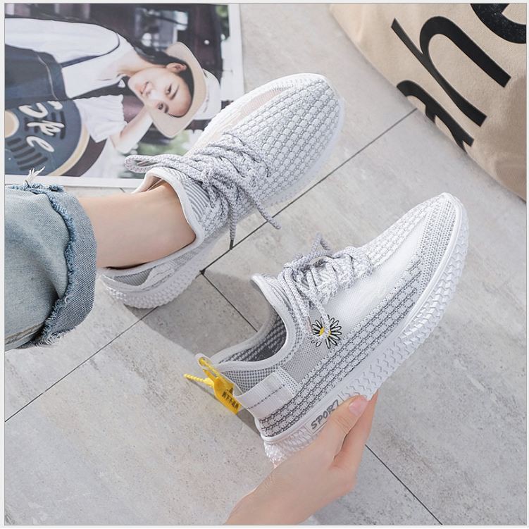 Giày thể thao nữ👄giày nữ cổ chun hoa cúc fom ôm chân siêu phẩm 2021